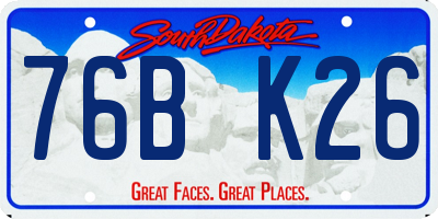 SD license plate 76BK26