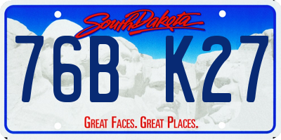 SD license plate 76BK27