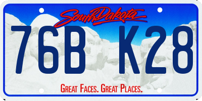 SD license plate 76BK28