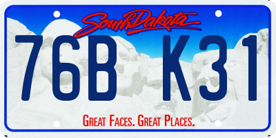SD license plate 76BK31