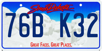 SD license plate 76BK32