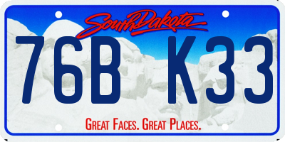 SD license plate 76BK33