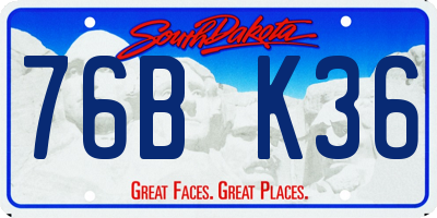SD license plate 76BK36