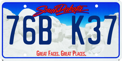 SD license plate 76BK37