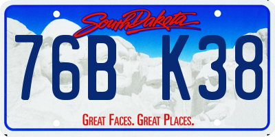 SD license plate 76BK38