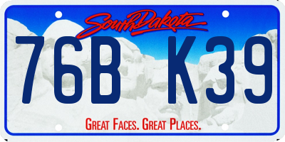 SD license plate 76BK39
