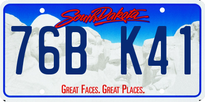 SD license plate 76BK41
