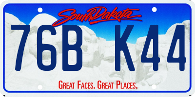 SD license plate 76BK44