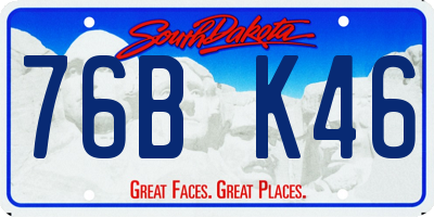SD license plate 76BK46