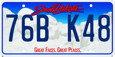 SD license plate 76BK48