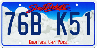 SD license plate 76BK51