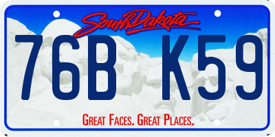 SD license plate 76BK59