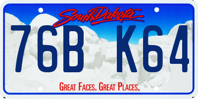 SD license plate 76BK64