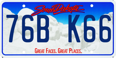 SD license plate 76BK66