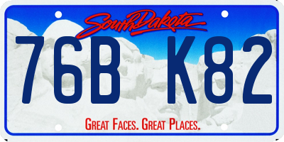 SD license plate 76BK82