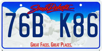 SD license plate 76BK86