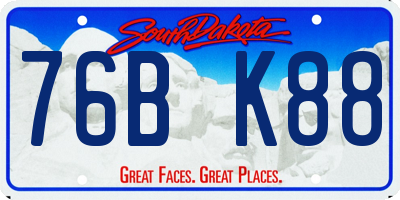 SD license plate 76BK88