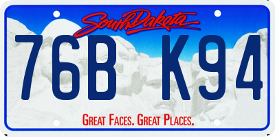SD license plate 76BK94