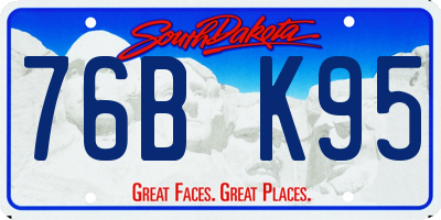 SD license plate 76BK95