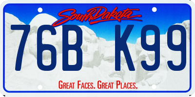 SD license plate 76BK99