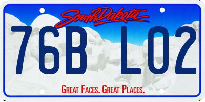 SD license plate 76BL02