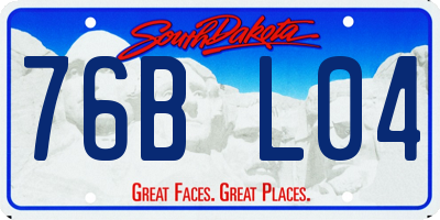 SD license plate 76BL04