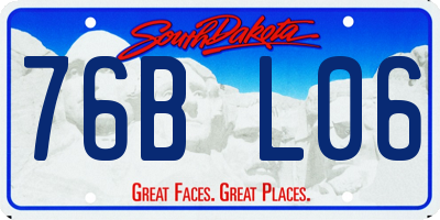 SD license plate 76BL06