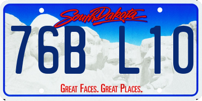 SD license plate 76BL10