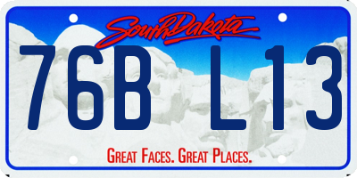 SD license plate 76BL13