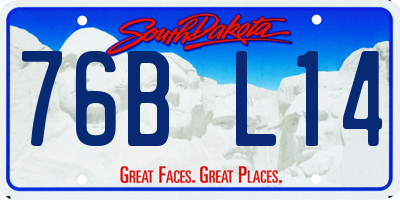 SD license plate 76BL14