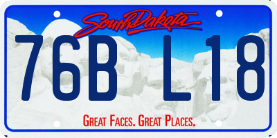 SD license plate 76BL18