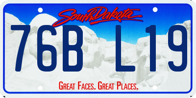 SD license plate 76BL19