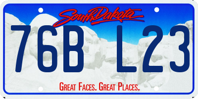 SD license plate 76BL23