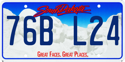 SD license plate 76BL24