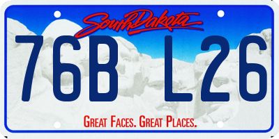 SD license plate 76BL26