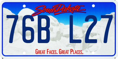 SD license plate 76BL27