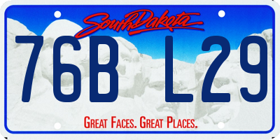 SD license plate 76BL29
