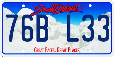 SD license plate 76BL33
