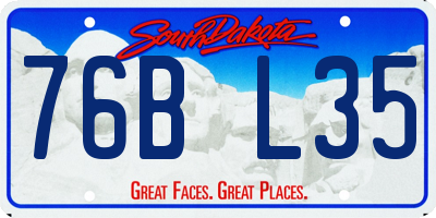 SD license plate 76BL35