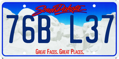 SD license plate 76BL37