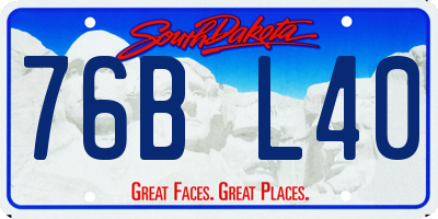SD license plate 76BL40