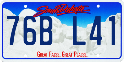 SD license plate 76BL41