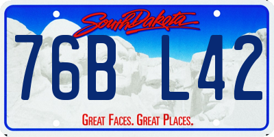 SD license plate 76BL42