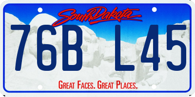 SD license plate 76BL45