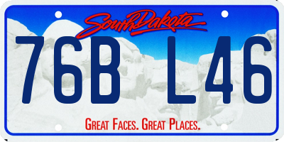 SD license plate 76BL46