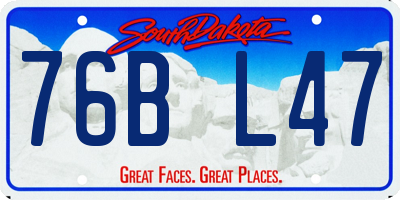 SD license plate 76BL47