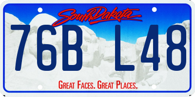 SD license plate 76BL48