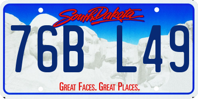 SD license plate 76BL49