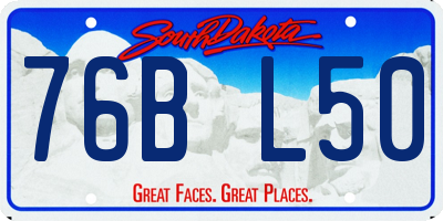 SD license plate 76BL50