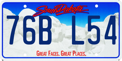 SD license plate 76BL54